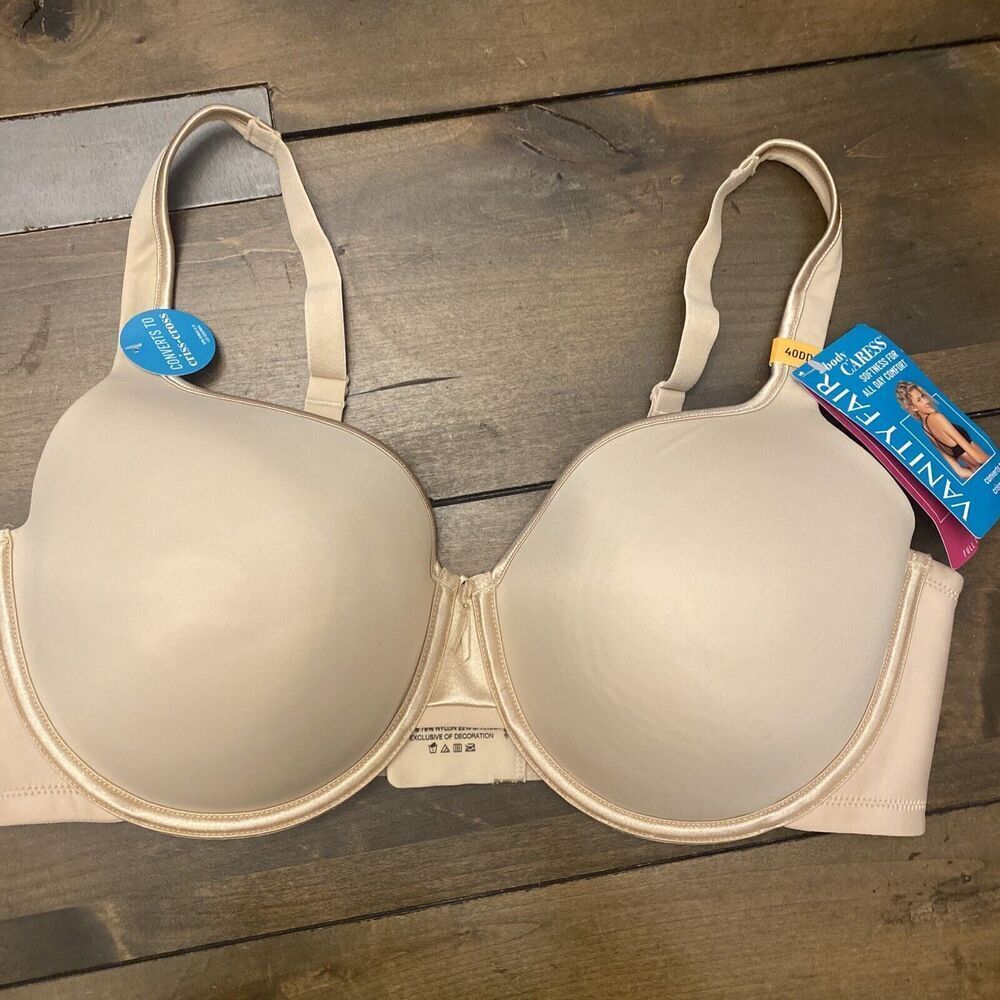 Vanity Fair‎ Body Caress Full Coverage Tan Bra 40DD NEW